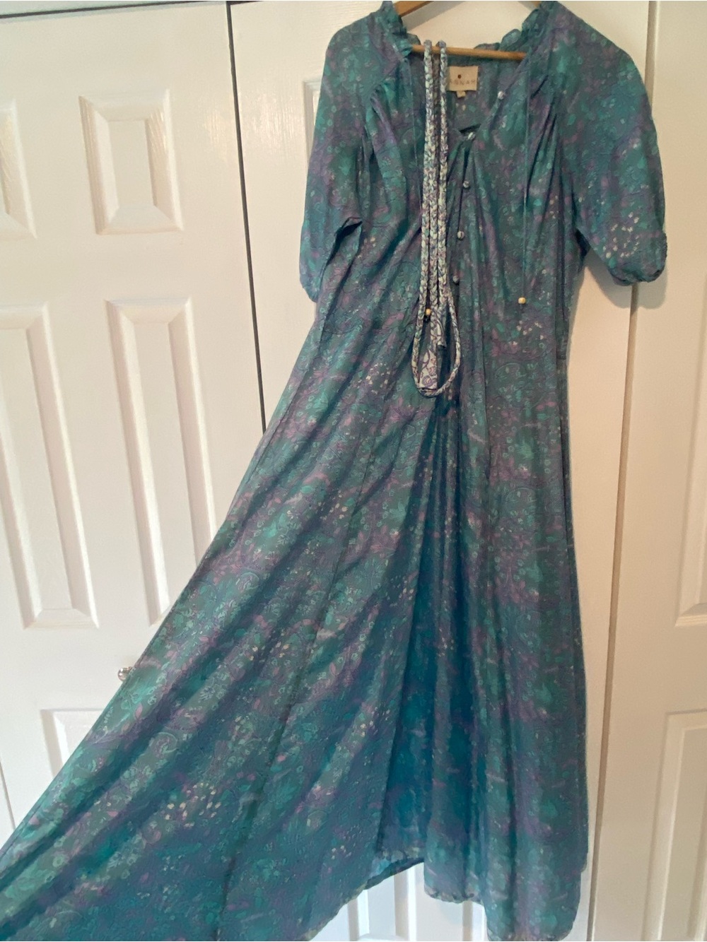 Hannah Artwear Silk Blue Maxi Dress - Picture 7 of 10